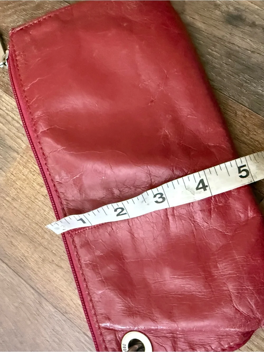 HOBO Vida Red Leather Wristlet Clutch
